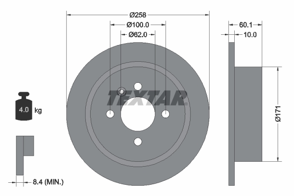 Disc frana 92019200 TEXTAR