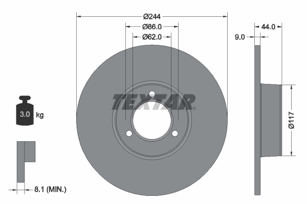 Disc frana 92022100 TEXTAR