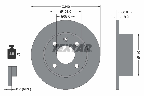 Disc frana 92023000 TEXTAR