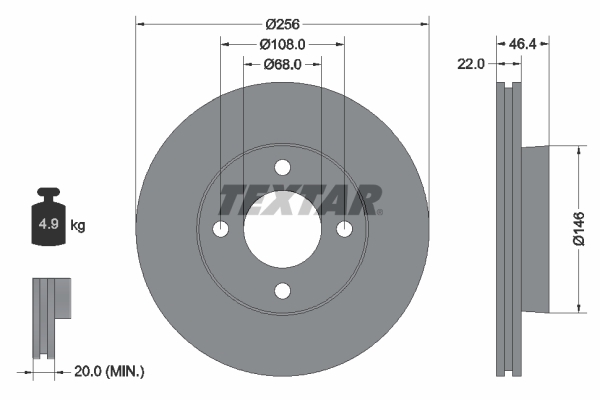 Disc frana 92026000 TEXTAR