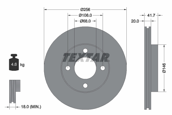 Disc frana 92026200 TEXTAR