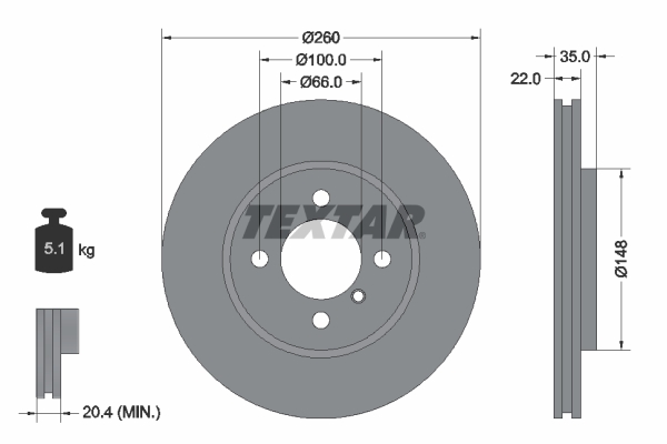 Disc frana 92026503 TEXTAR