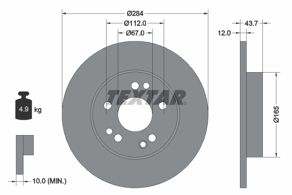 Disc frana 92031803 TEXTAR