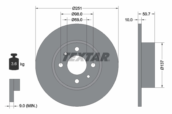 Disc frana 92034203 TEXTAR