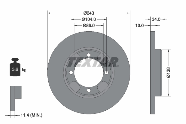 Disc frana 92034600 TEXTAR