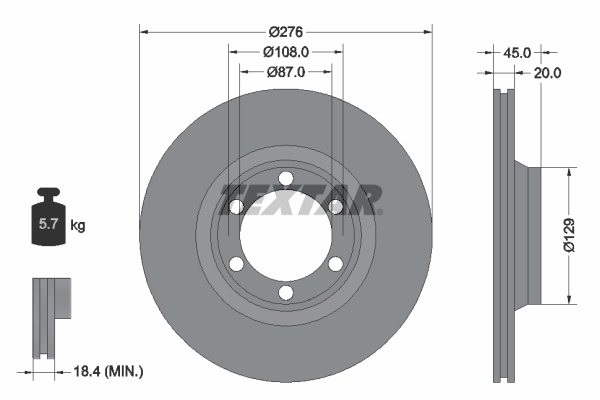Disc frana 92035000 TEXTAR