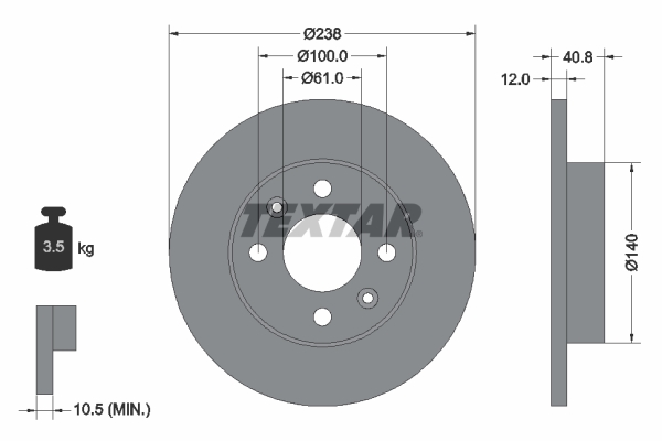 Disc frana 92036103 TEXTAR