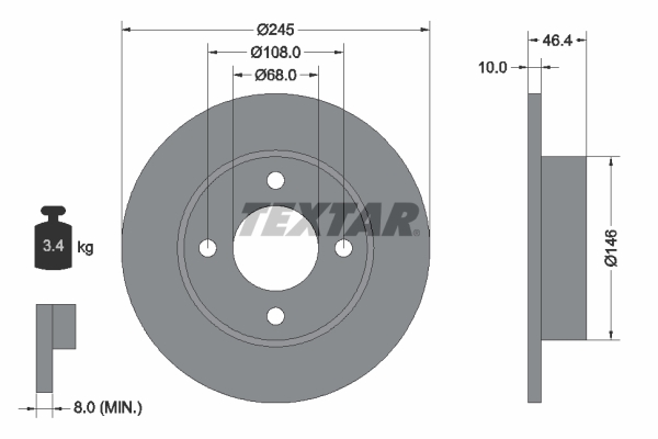 Disc frana 92037300 TEXTAR