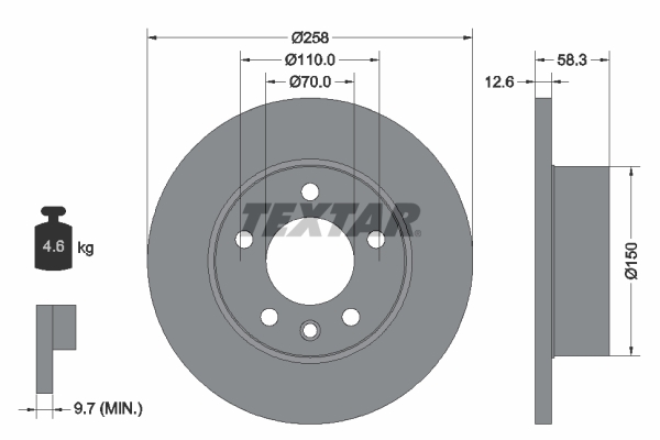 Disc frana 92038000 TEXTAR