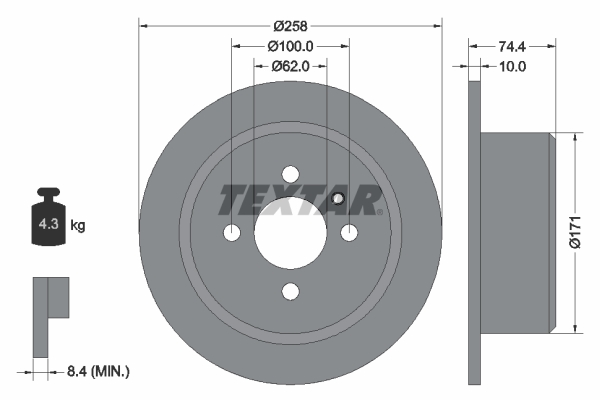 Disc frana 92038400 TEXTAR