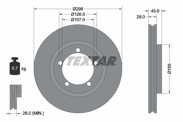 Disc frana 92040200 TEXTAR