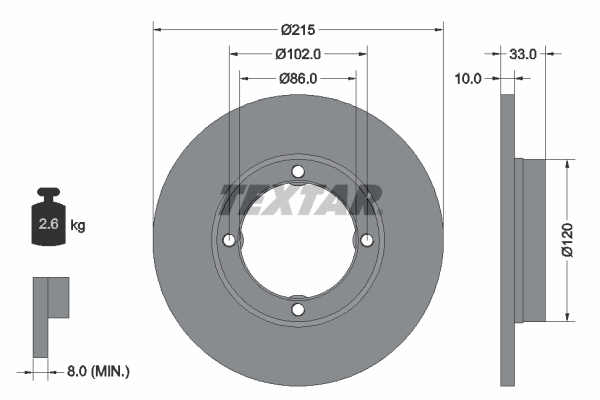 Disc frana 92043800 TEXTAR