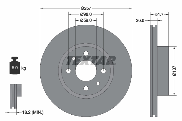 Disc frana 92044200 TEXTAR