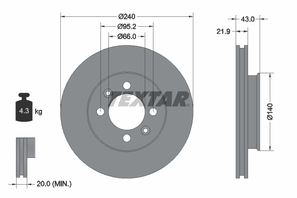 Disc frana 92044500 TEXTAR