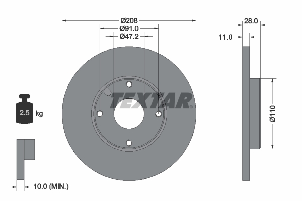 Disc frana 92045200 TEXTAR