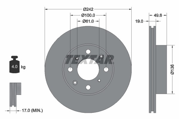 Disc frana 92046200 TEXTAR