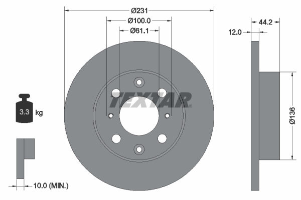 Disc frana 92046300 TEXTAR
