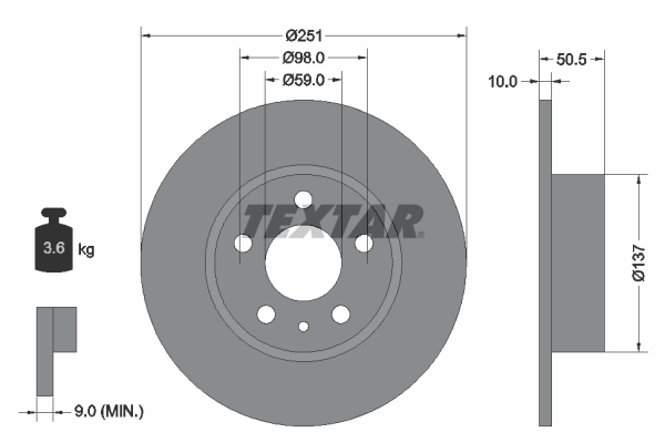 Disc frana 92046903 TEXTAR