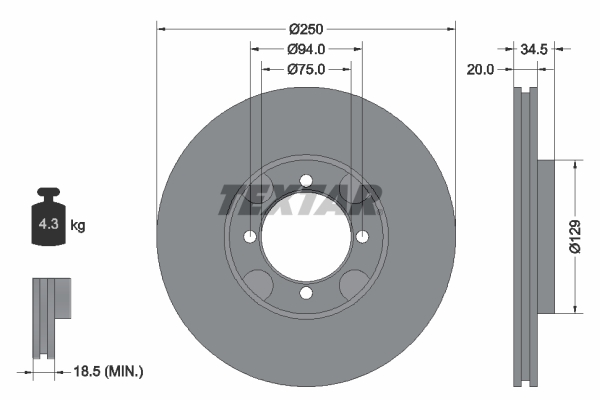 Disc frana 92047200 TEXTAR