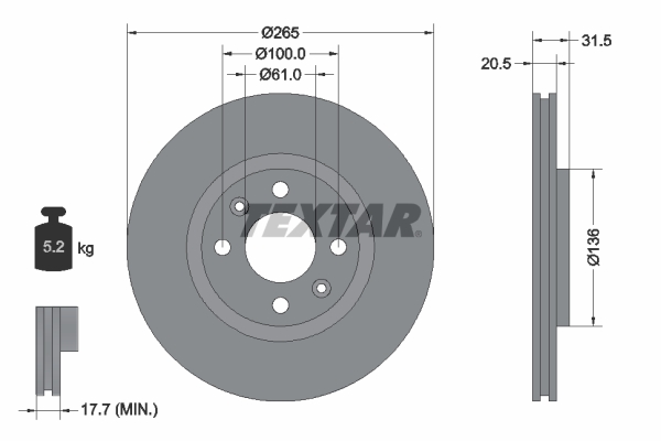 Disc frana 92049400 TEXTAR
