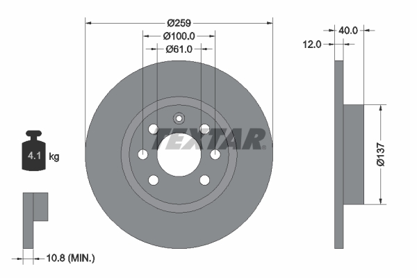 Disc frana 92050600 TEXTAR