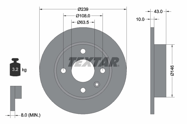 Disc frana 92050900 TEXTAR