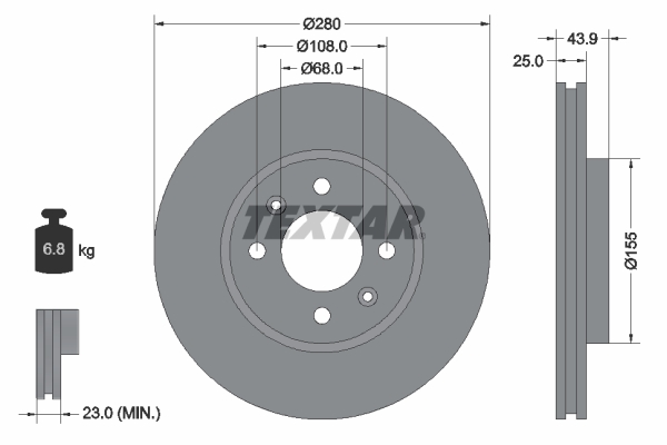 Disc frana 92053800 TEXTAR