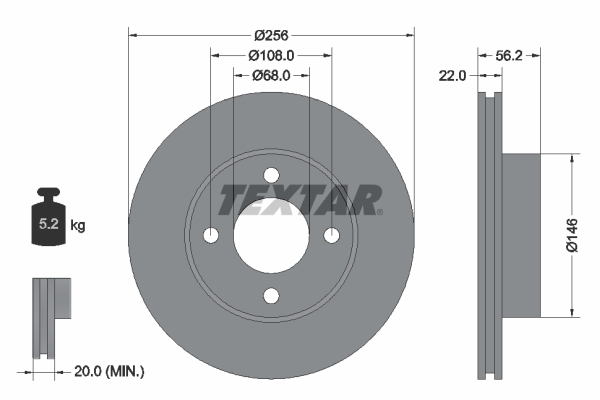 Disc frana 92054200 TEXTAR