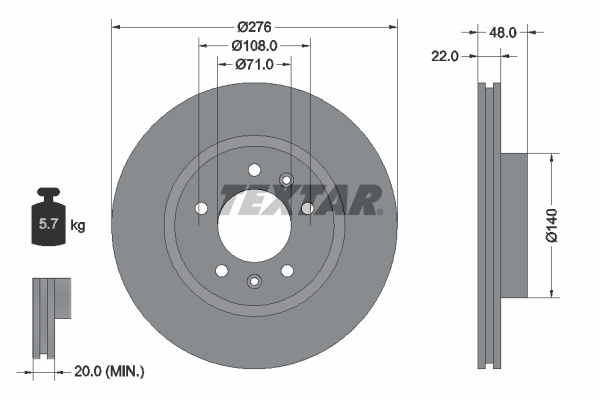 Disc frana 92054400 TEXTAR