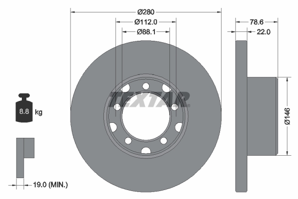 Disc frana 93054600 TEXTAR