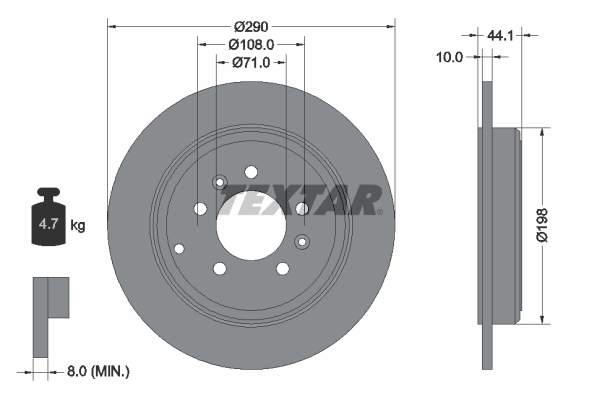 Disc frana 92054800 TEXTAR