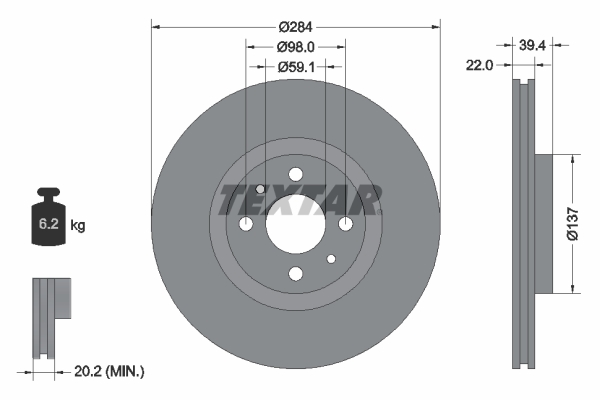 Disc frana 92055203 TEXTAR