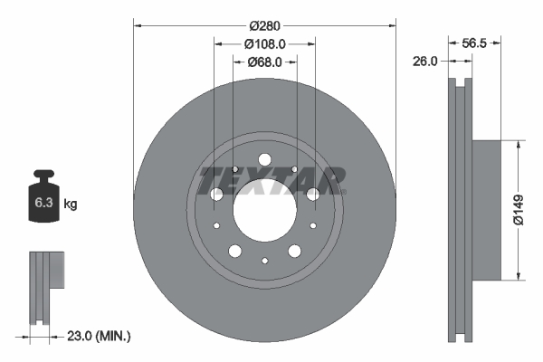 Disc frana 92055400 TEXTAR
