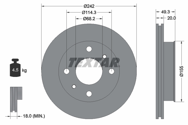 Disc frana 92056200 TEXTAR