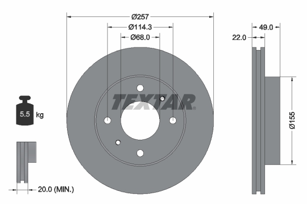 Disc frana 92056300 TEXTAR