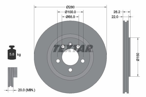 Disc frana 92057100 TEXTAR