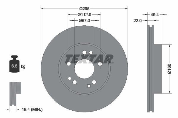 Disc frana 92057300 TEXTAR