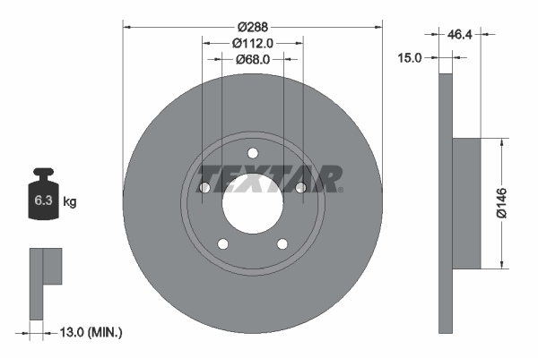 Disc frana 92057405 TEXTAR