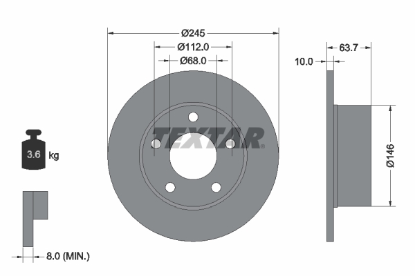 Disc frana 92057503 TEXTAR