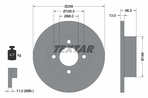 Disc frana 92057800 TEXTAR