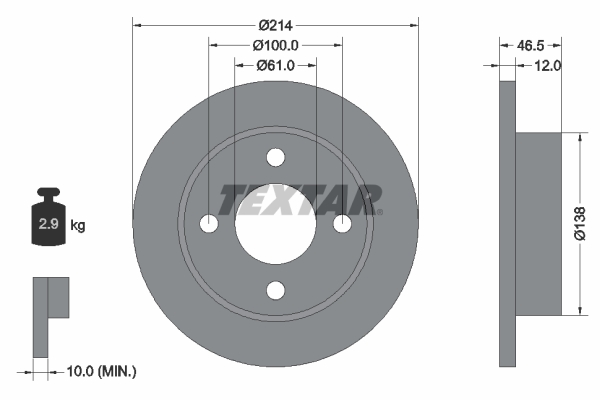 Disc frana 92059200 TEXTAR