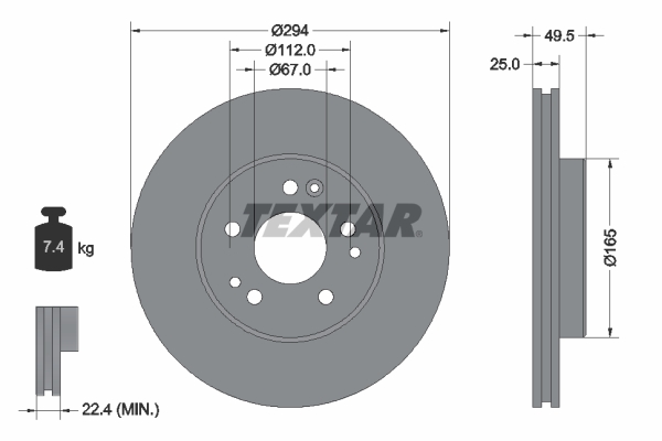 Disc frana 92060000 TEXTAR