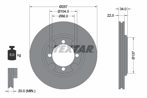 Disc frana 92062700 TEXTAR