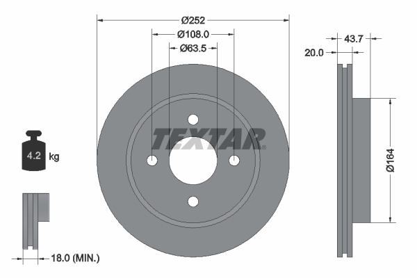 Disc frana 92063603 TEXTAR