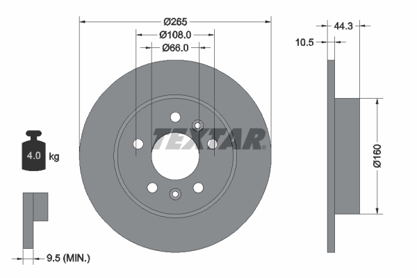 Disc frana 92065100 TEXTAR