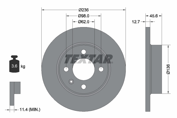 Disc frana 92065700 TEXTAR