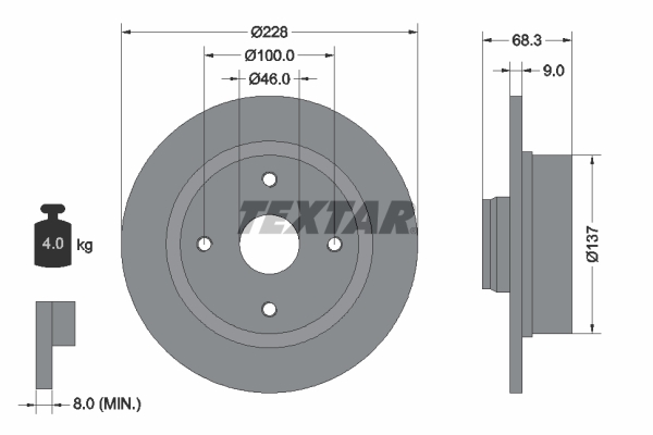 Disc frana 92066100 TEXTAR