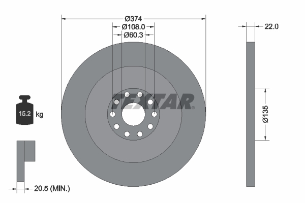 Disc frana 93066400 TEXTAR