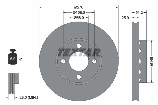 Disc frana 92067200 TEXTAR