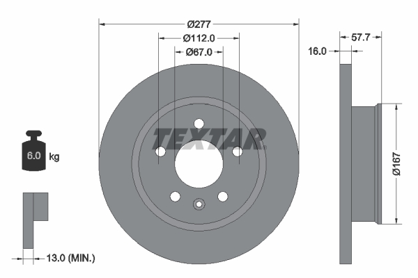Disc frana 92067800 TEXTAR